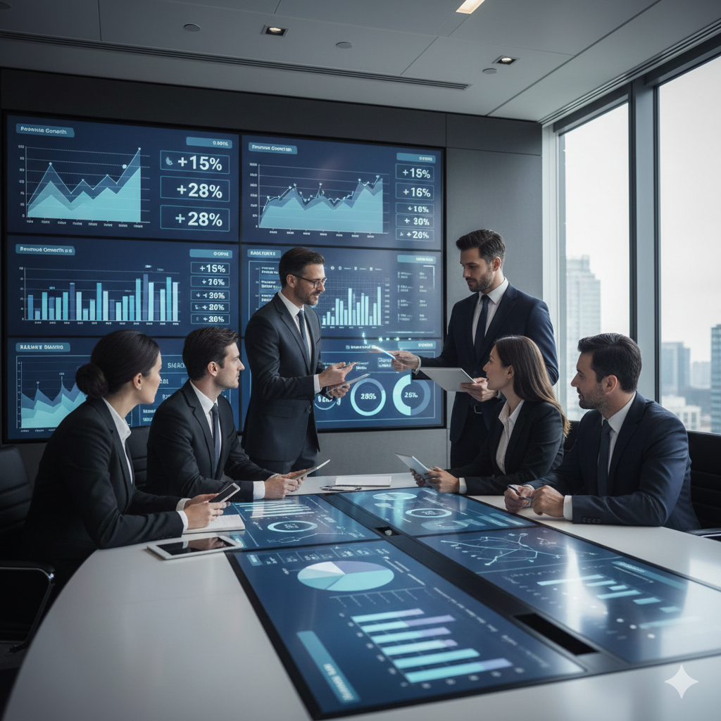 Dashboards de Business Intelligence con visualización de datos empresariales